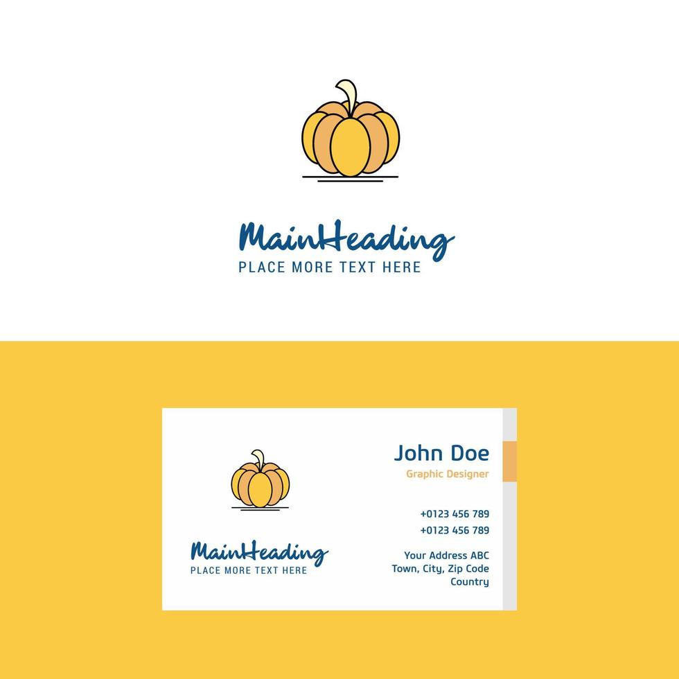 Flat Pumpkin Logo and Visiting Card Template Busienss Concept Logo Design vector