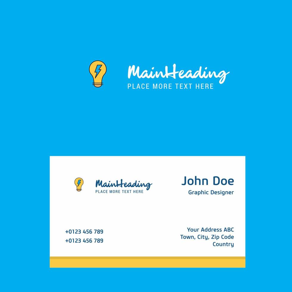 Bulb logo Design with business card template Elegant corporate identity Vector