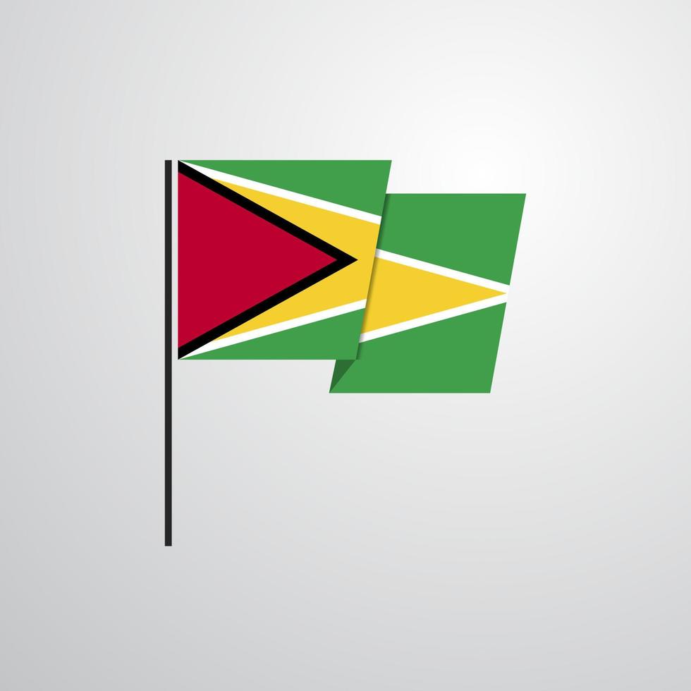 Guyana waving Flag design vector