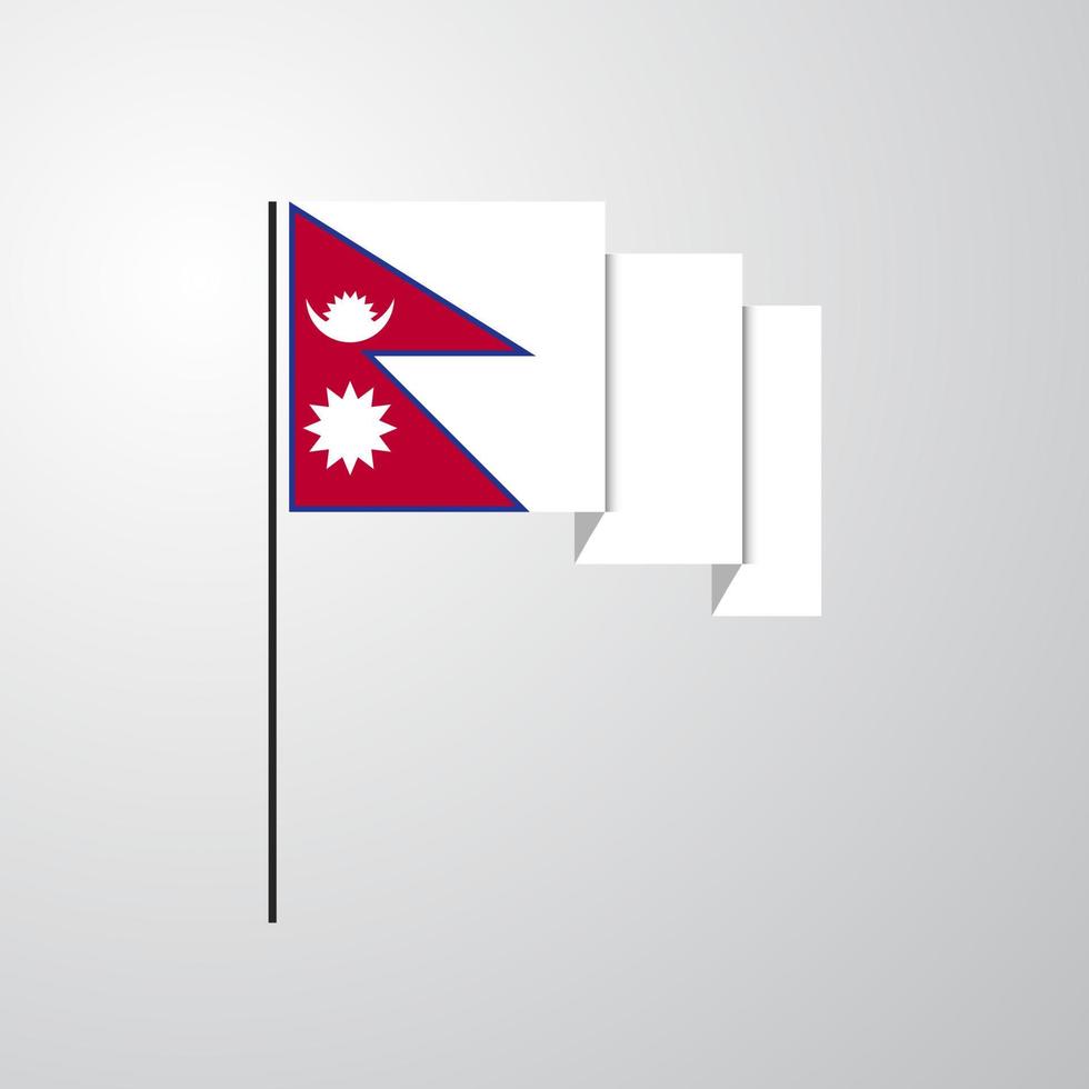 Nepal waving Flag creative background vector