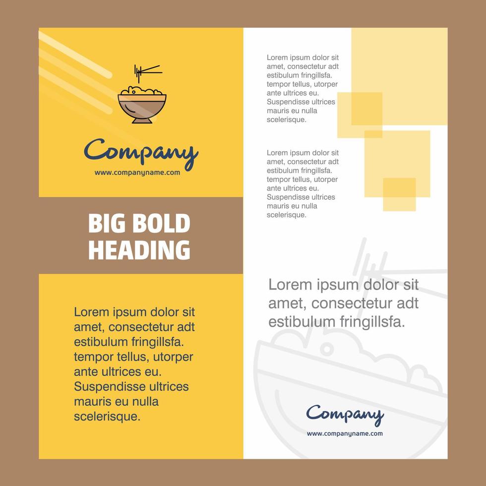 Bowl Company Brochure Title Page Design Company profile annual report presentations leaflet Vector Background