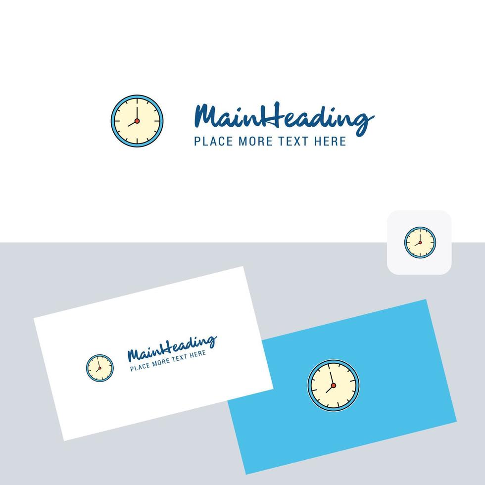 Clock vector logotype with business card template Elegant corporate identity Vector