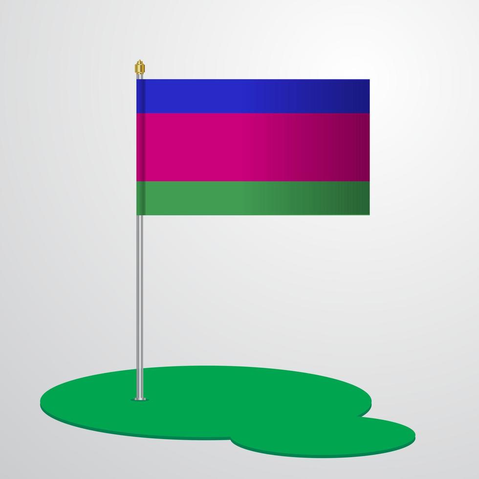 asta de la bandera de la república popular de kuban vector