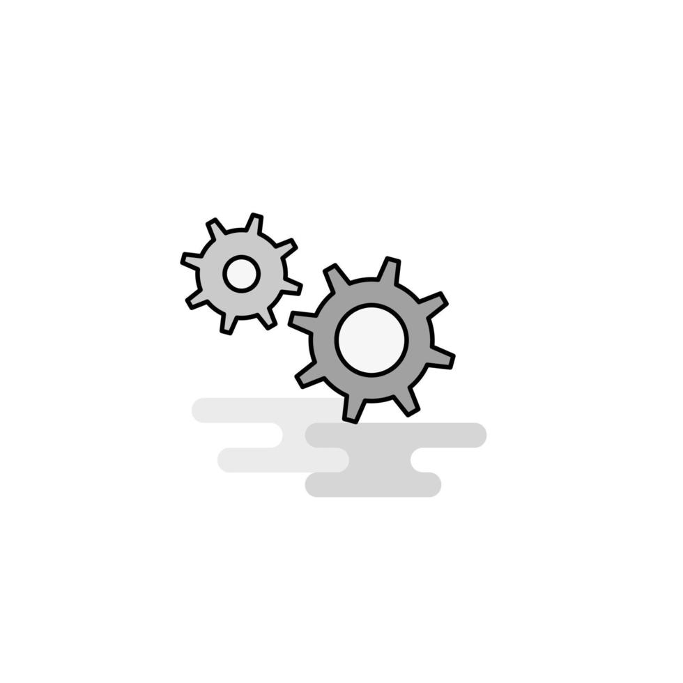 Gear Web Icon Flat Line Filled Gray Icon Vector