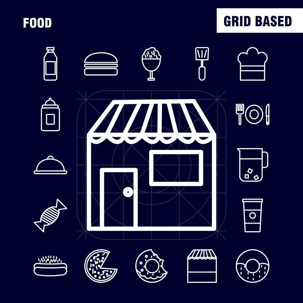 Food Line Icons Set For Infographics Mobile UXUI Kit And Print Design Include Food Ice Cream Meal Food Soup Meal Food Collection Modern Infographic Logo and Pictogram Vector