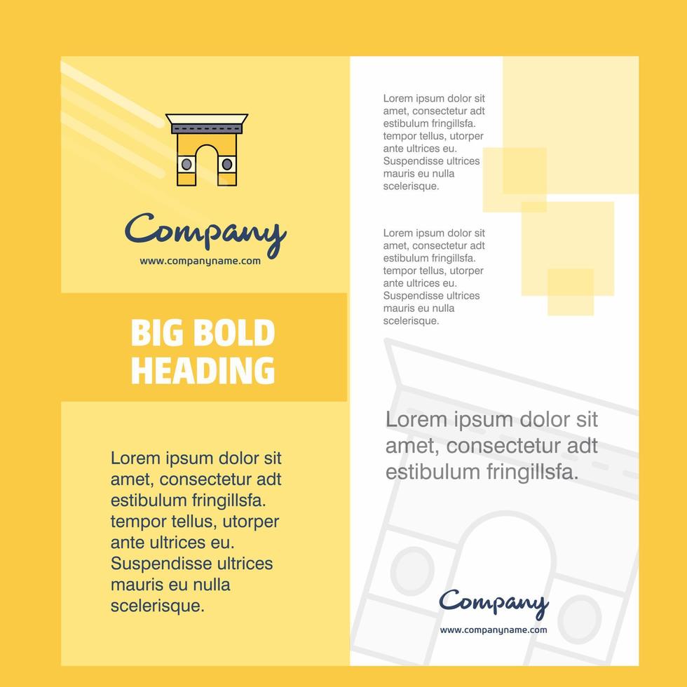 Gate Company Brochure Title Page Design Company profile annual report presentations leaflet Vector Background