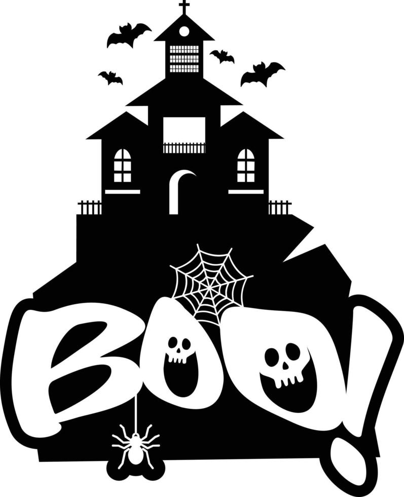 Boo typography design vector