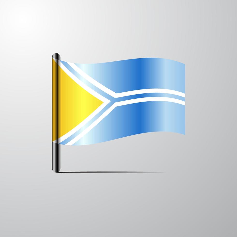 Tuva waving Shiny Flag design vector