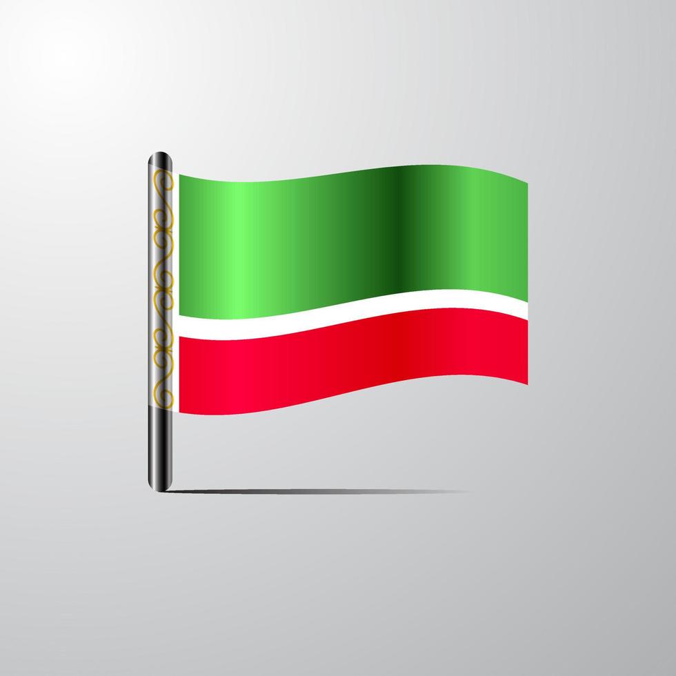 república chechena ondeando vector de diseño de bandera brillante