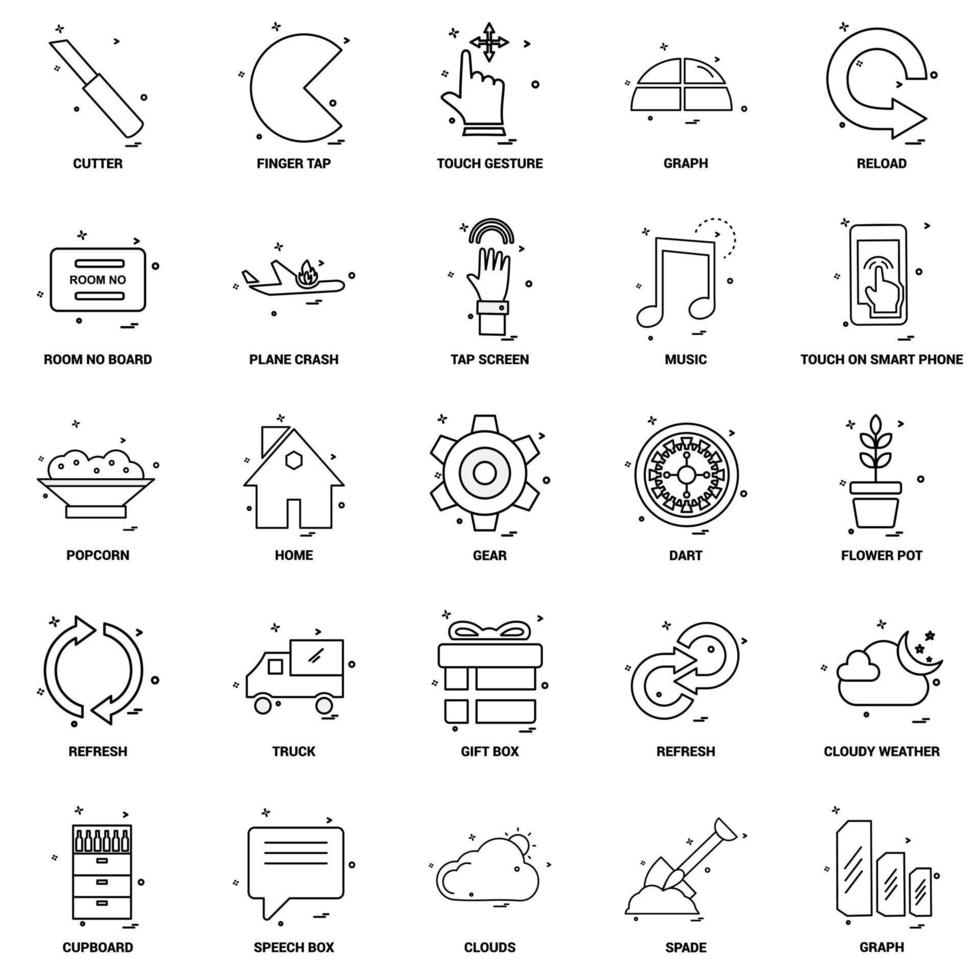 25 Business Concept Mix Line Icon set vector