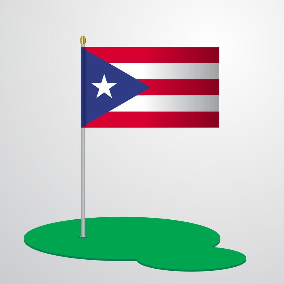 Puerto Rico Flag Pole vector