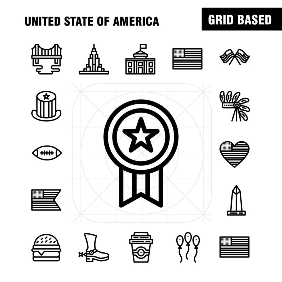 Usa Line Icon Pack For Designers And Developers Icons Of Celebration Firework Party Day Hat Presidents Usa Ball Vector