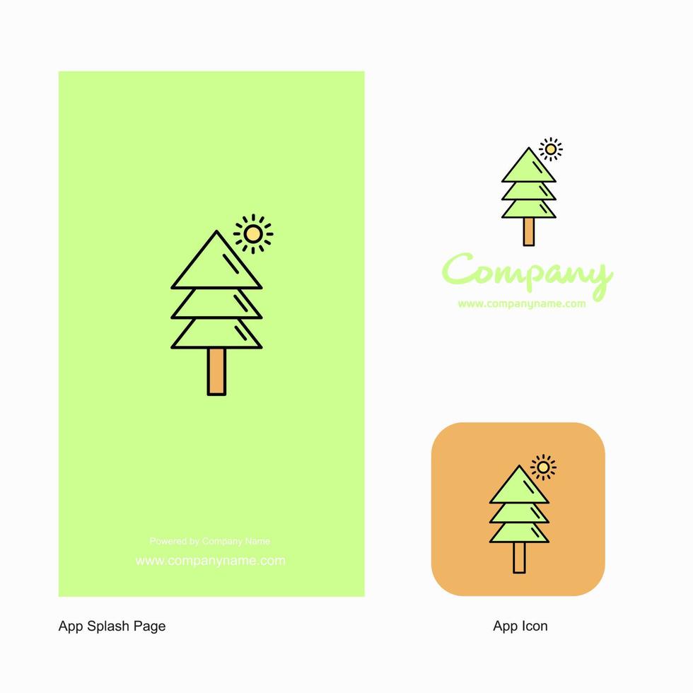Tree Company Logo App Icon and Splash Page Design Creative Business App Design Elements vector