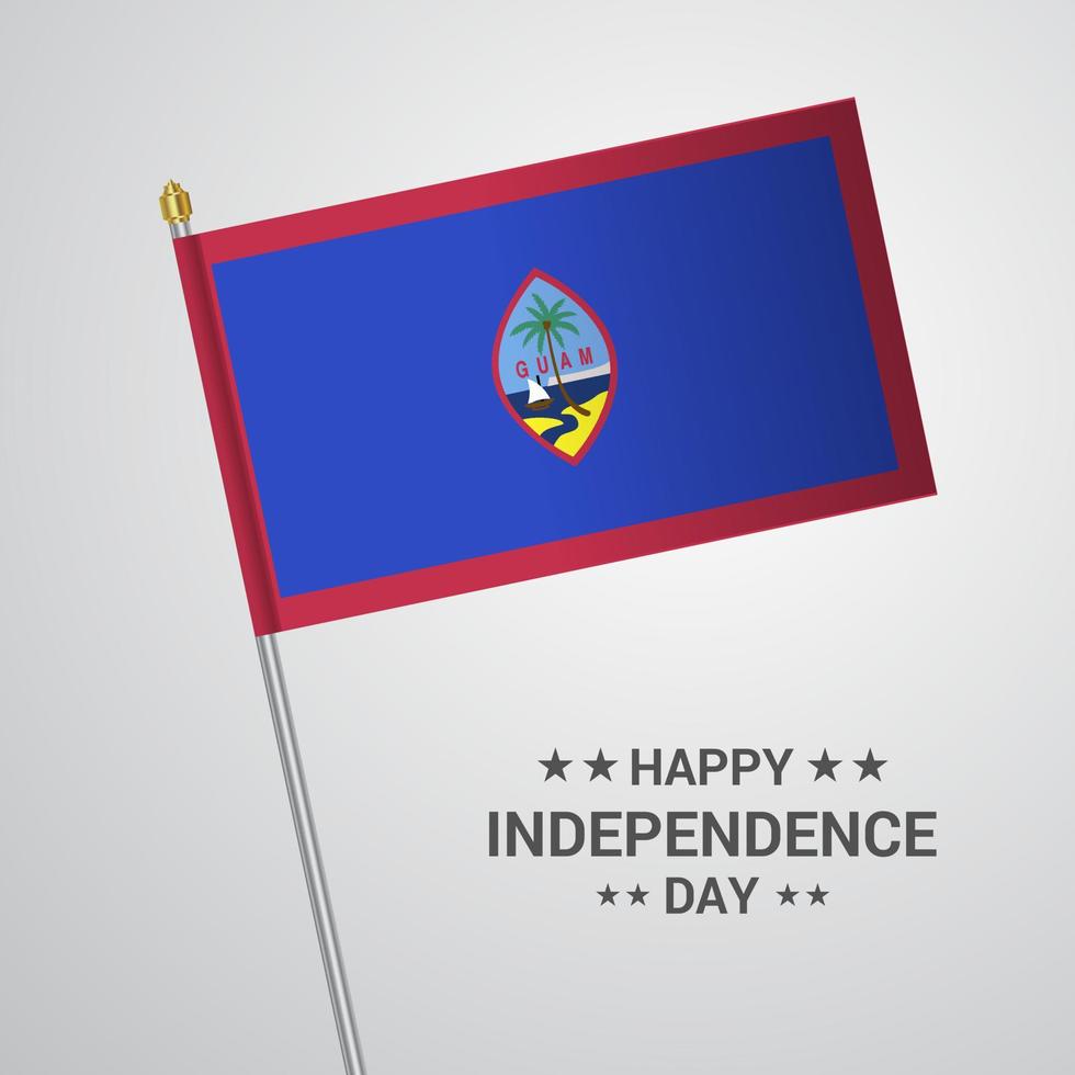 diseño tipográfico del día de la independencia de guam con vector de bandera