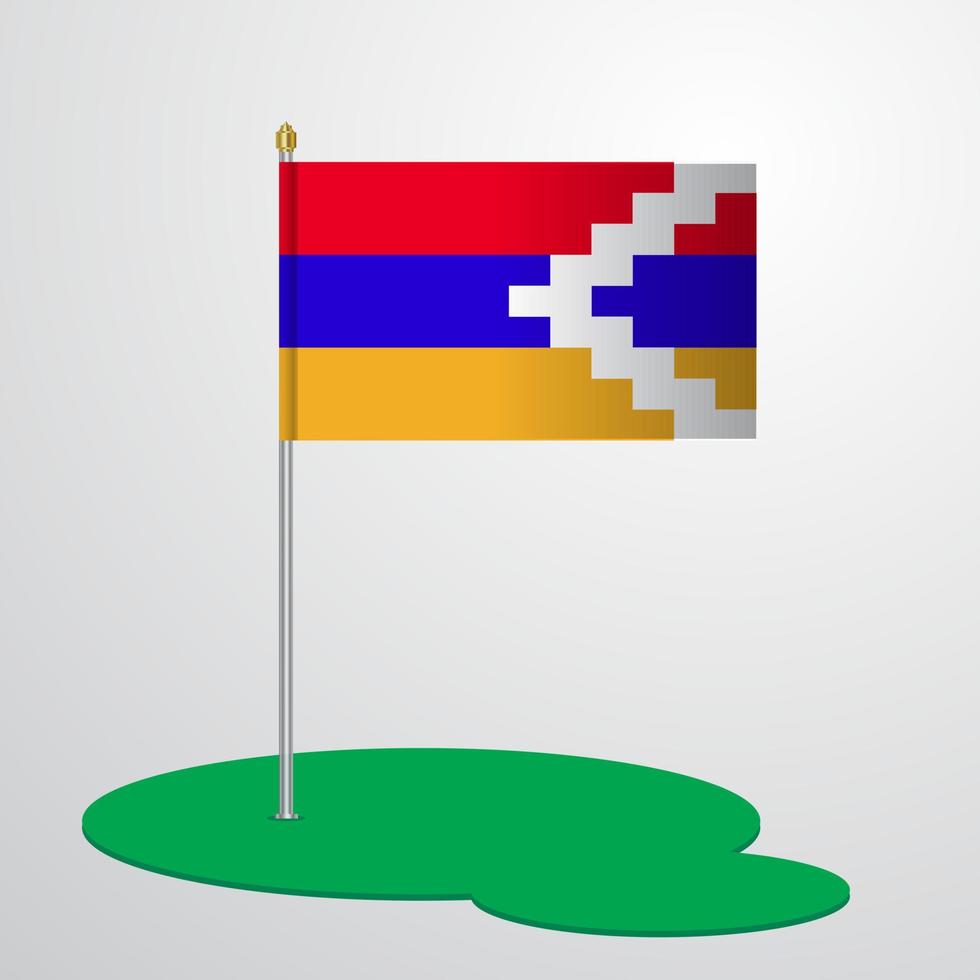 Nagorno Karabakh Republic Flag Pole vector