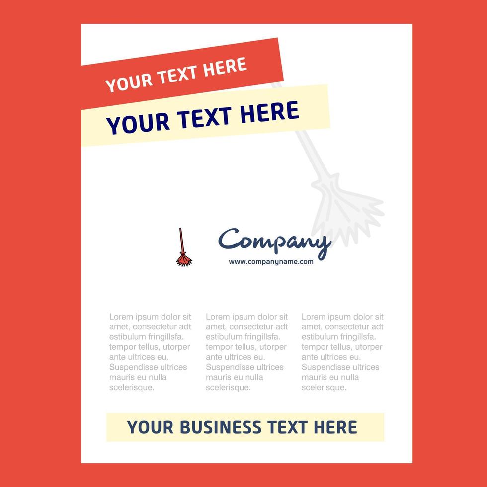 Broom Title Page Design for Company profile annual report presentations leaflet Brochure Vector Background