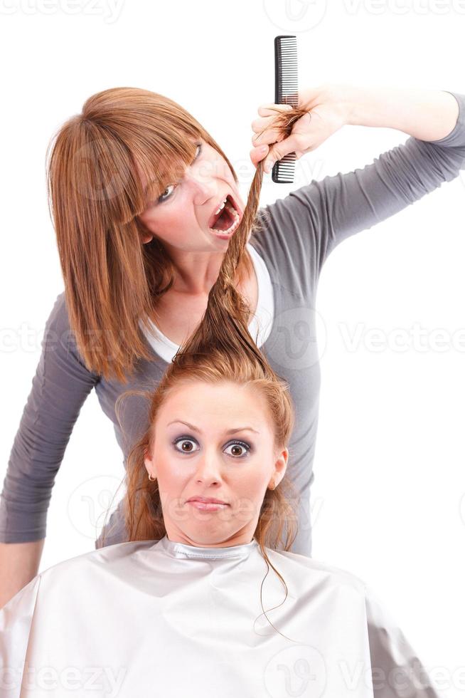 Crazy hairdresser view photo