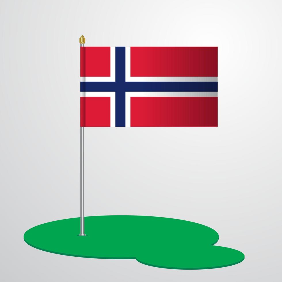 Norway Flag Pole vector