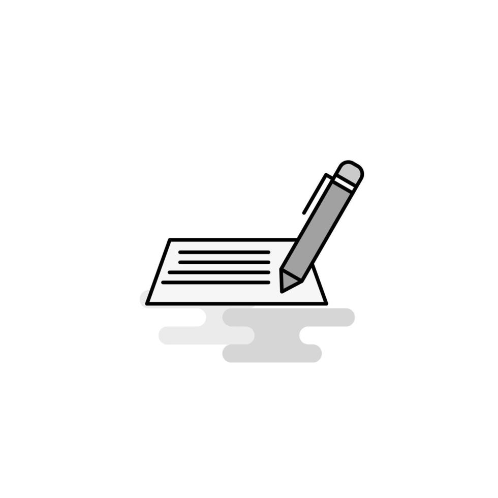 Writing Web Icon Flat Line Filled Gray Icon Vector