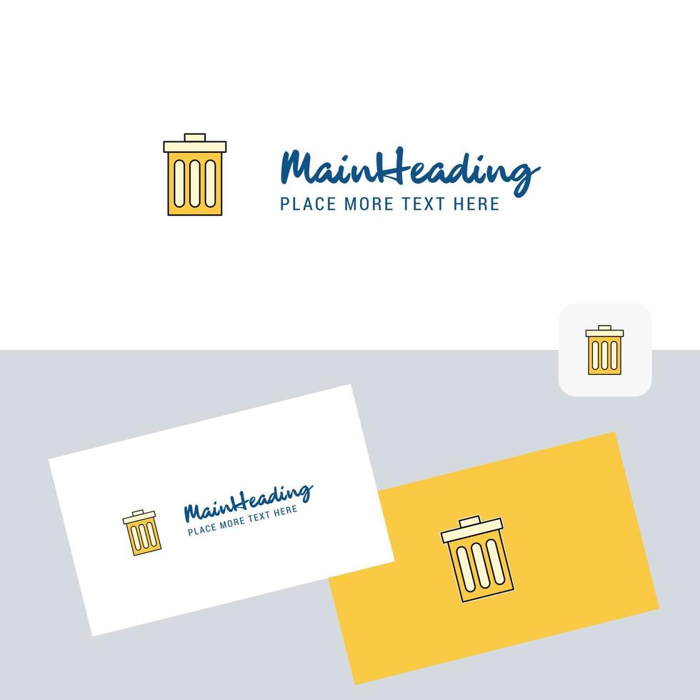 Trash vector logotype with business card template Elegant corporate identity Vector