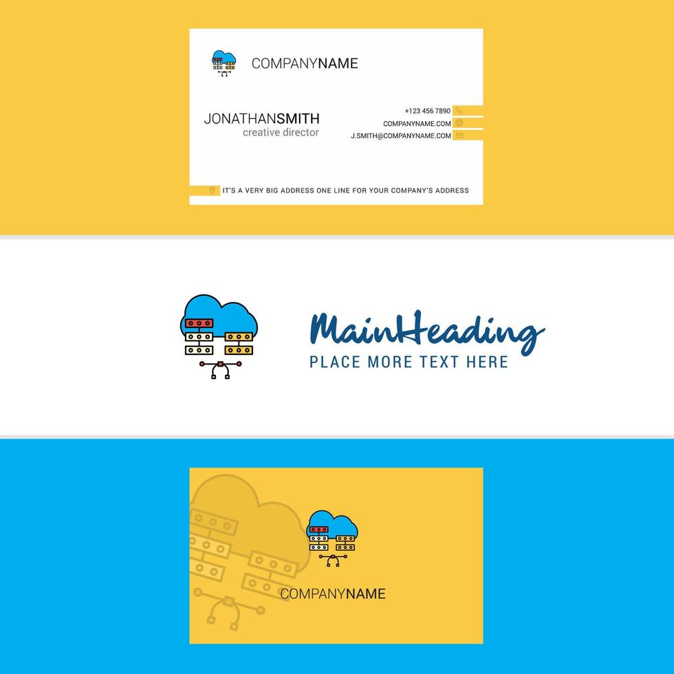 Beautiful Network communication Logo and business card vertical Design Vector