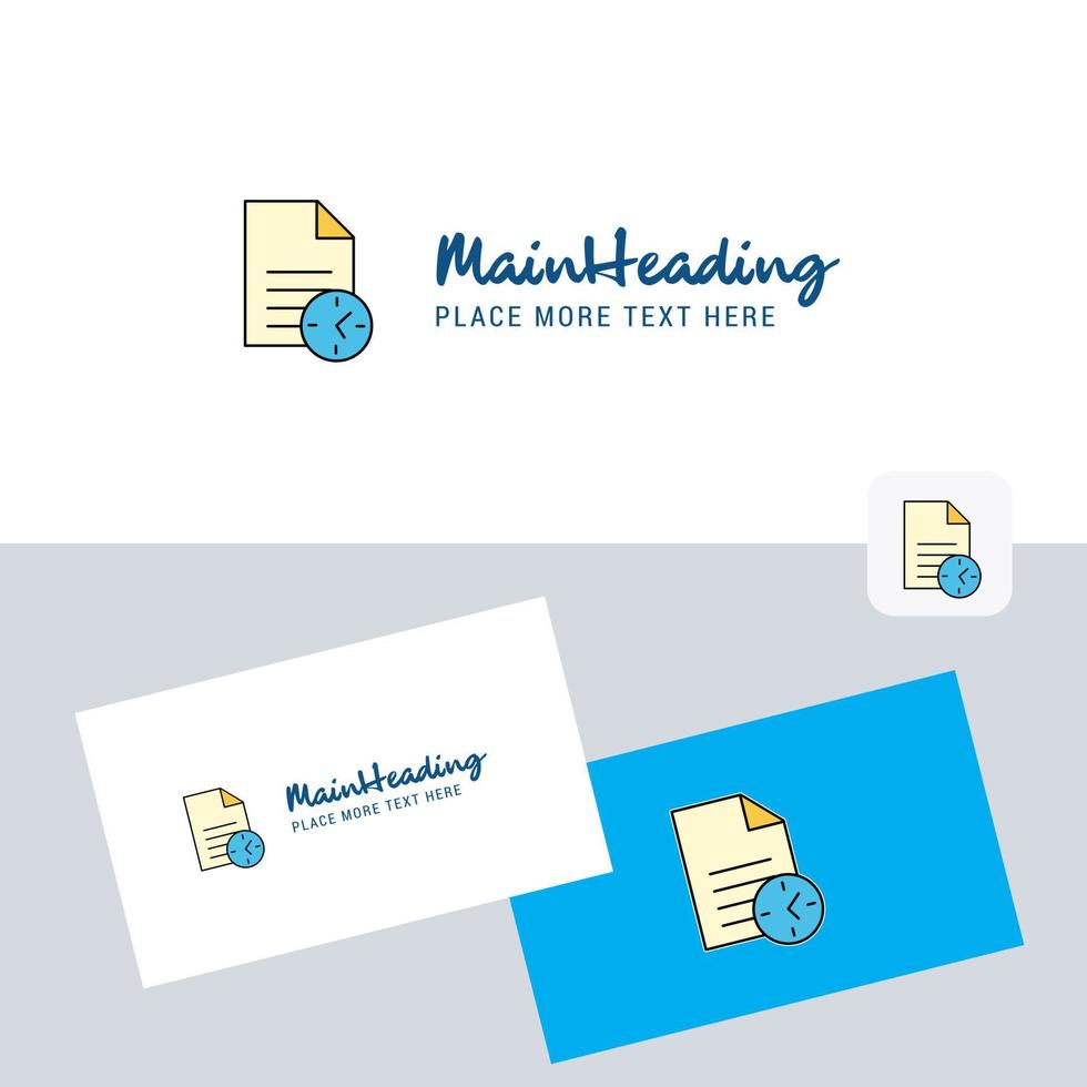 Task on time vector logotype with business card template Elegant corporate identity Vector