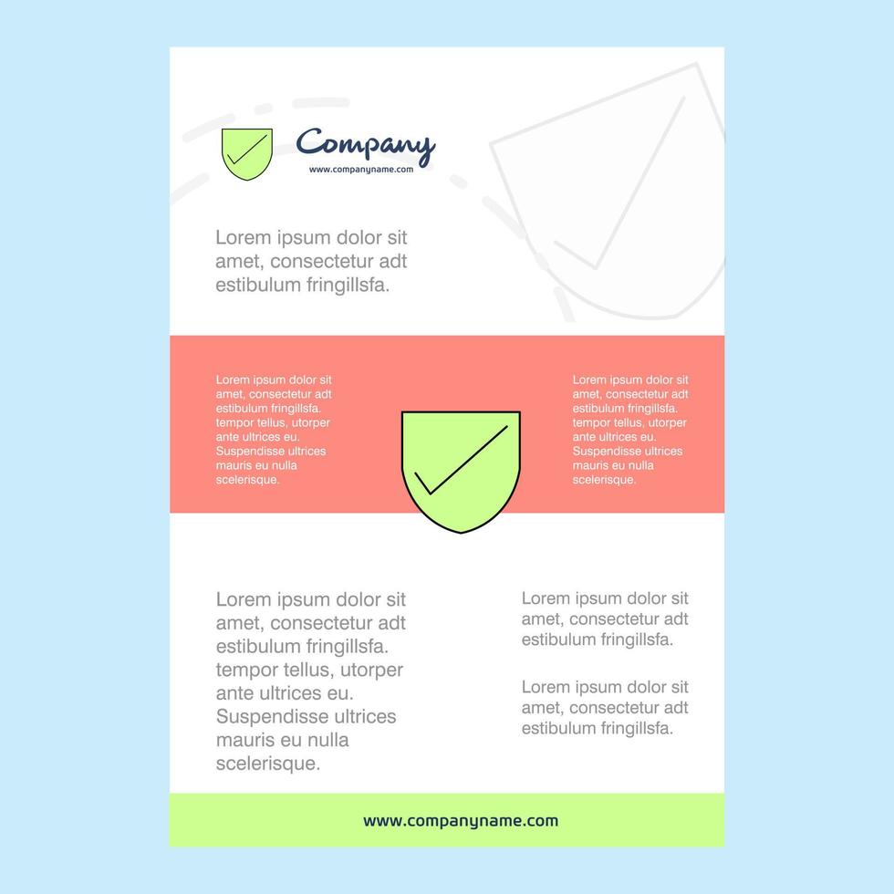 Template layout for Sheild comany profile annual report presentations leaflet Brochure Vector Background