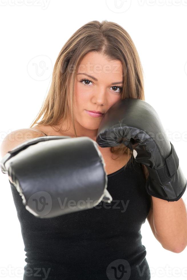 Boxing woman view photo