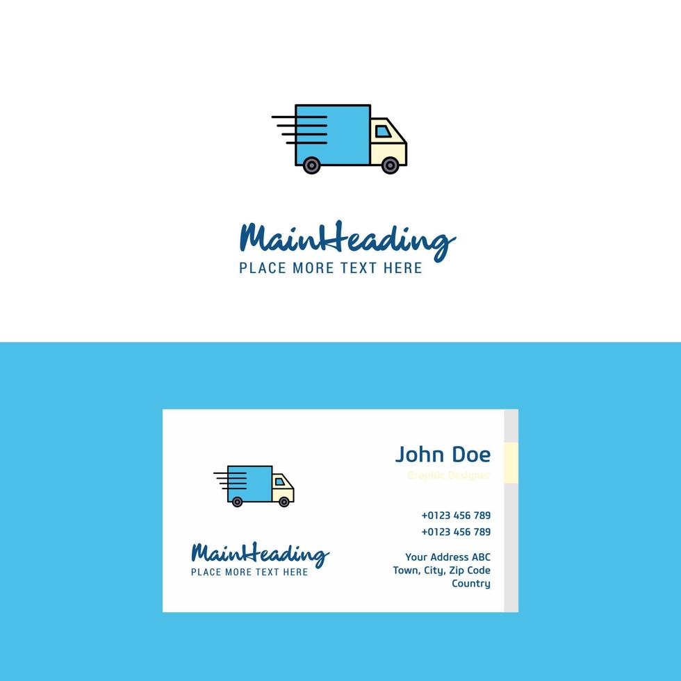 Flat Truck Logo and Visiting Card Template Busienss Concept Logo Design vector