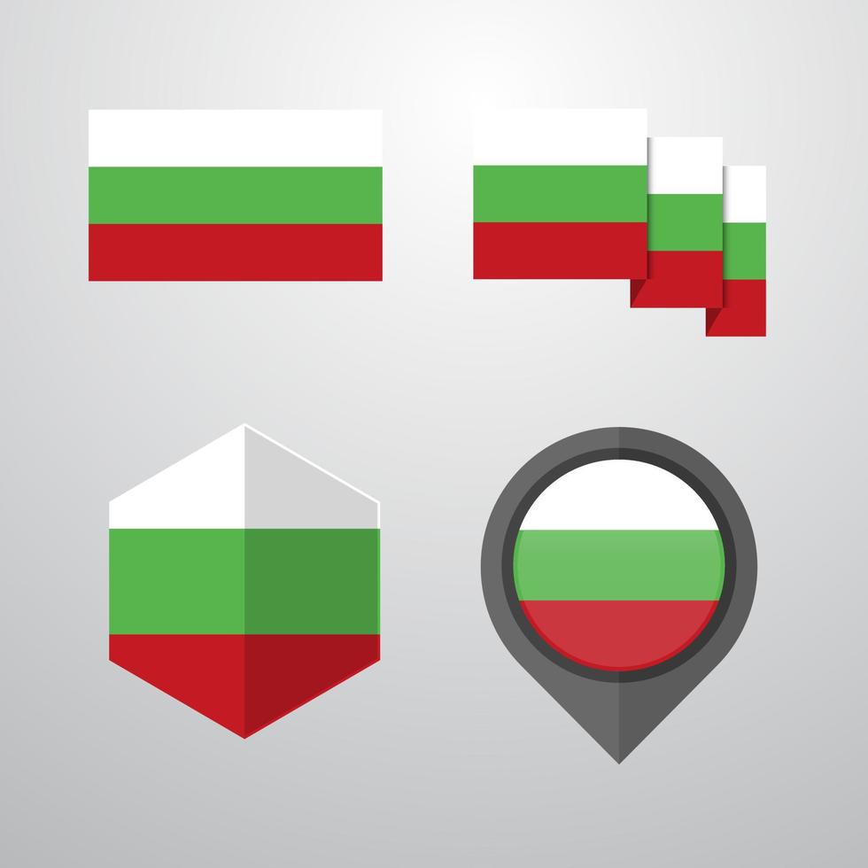 Bulgaria flag design set vector