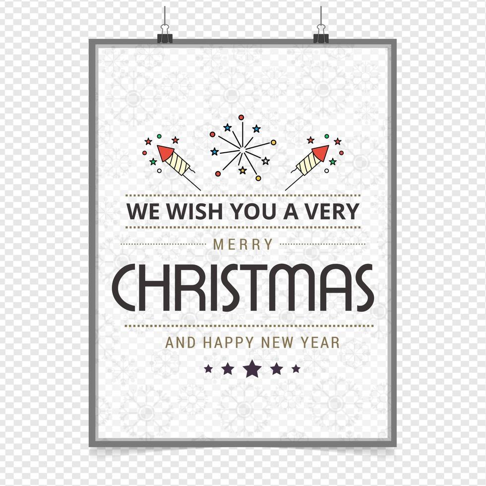 Christmas card design with elegant design and light background vector