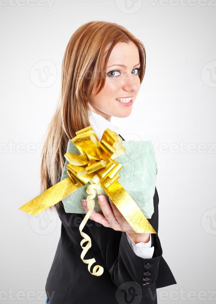 Businesswoman With Gift photo