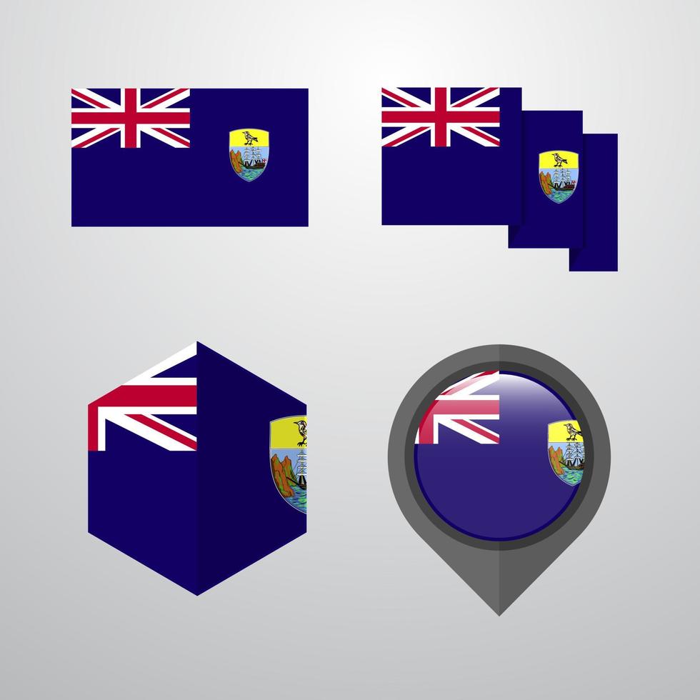 Saint Helena flag design set vector