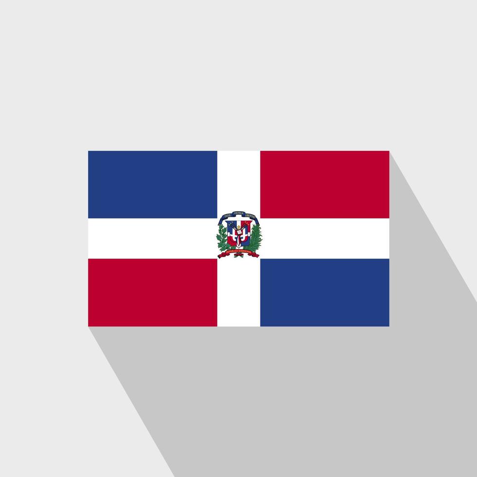 Dominican Republic flag Long Shadow design vector