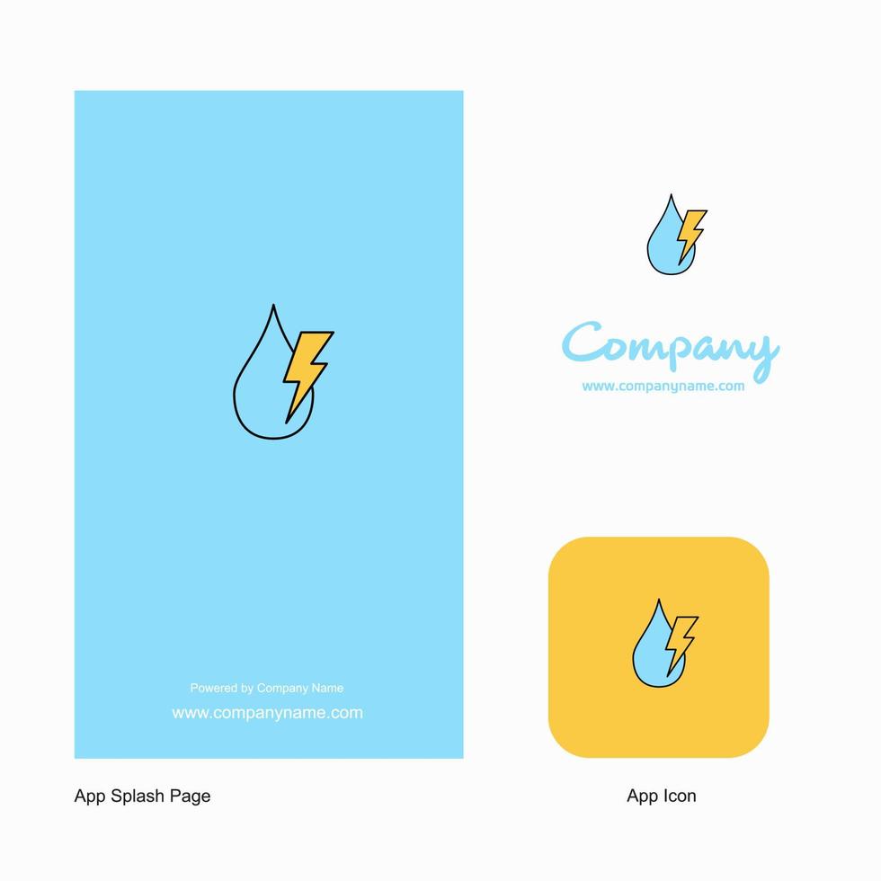 gota de agua con el icono de la aplicación del logotipo de la empresa actual y el diseño de la página de bienvenida elementos de diseño de la aplicación empresarial creativa vector