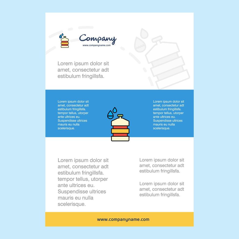 Template layout for Water sports bottle comany profile annual report presentations leaflet Brochure Vector Background