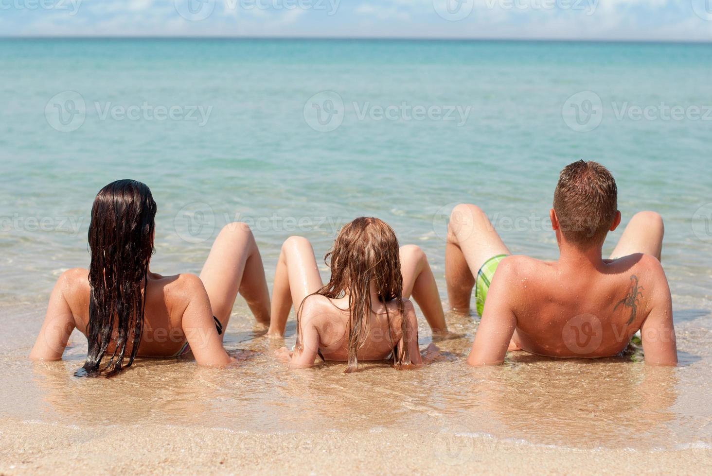 Family at the beach photo