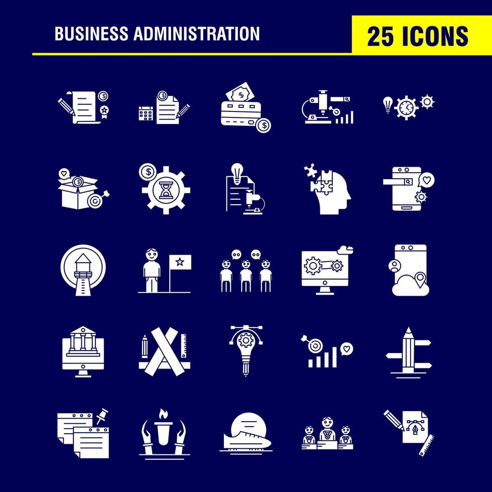 Business Administration Solid Glyph Icons Set For Infographics Mobile UXUI Kit And Print Design Include Pencil Smartphone Scale Vector Helmet Protection Sports Games Collection Modern Info