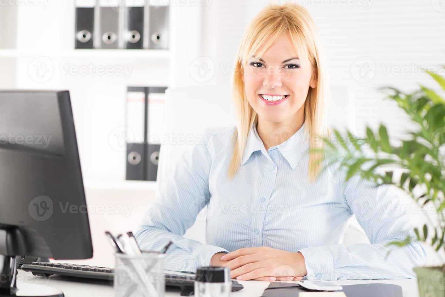 Busy businesswoman view photo