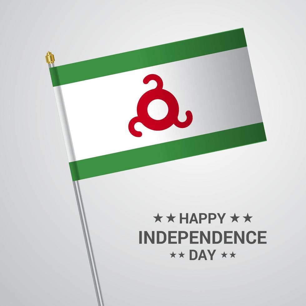diseño tipográfico del día de la independencia de ingushetia con vector de bandera