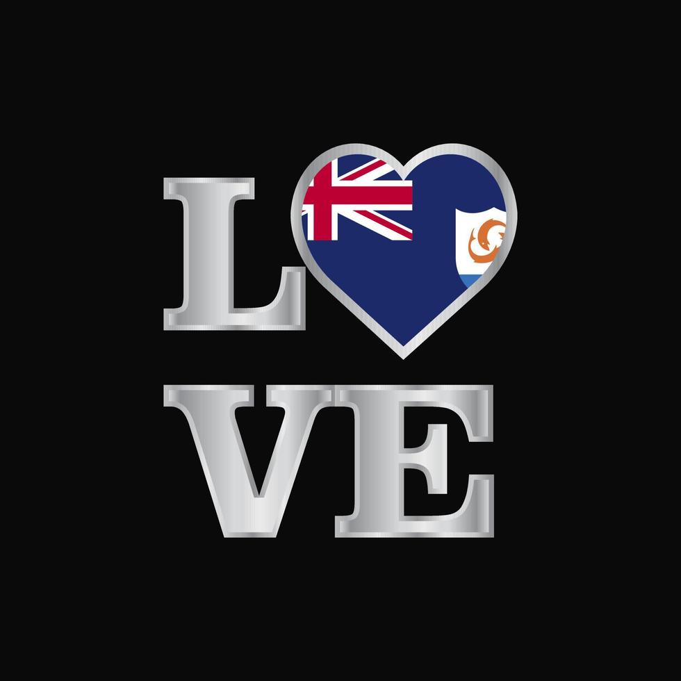 Love typography Anguilla flag design vector beautiful lettering