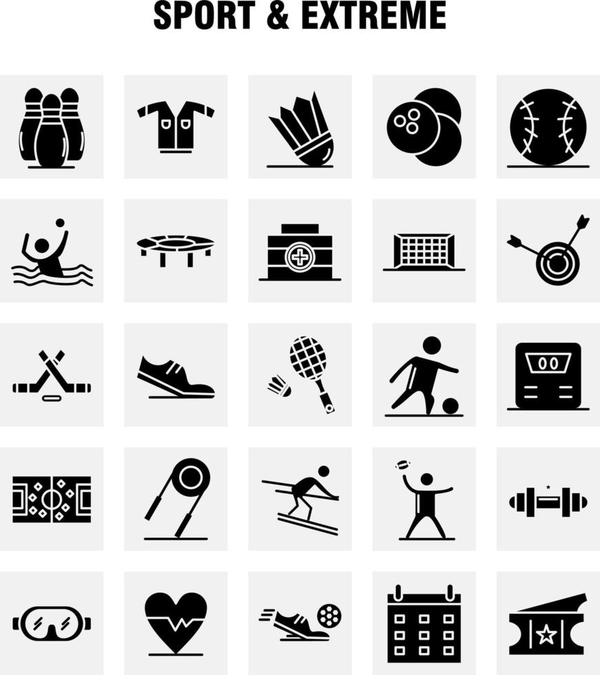 Sport And Extreme Solid Glyph Icons Set For Infographics Mobile UXUI Kit And Print Design Include Football Ball Net Sport Football Game Sport Football Icon Set Vector