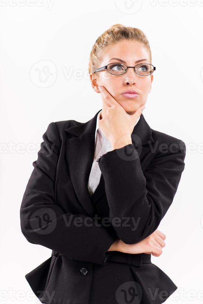 Businesswoman thinking view photo