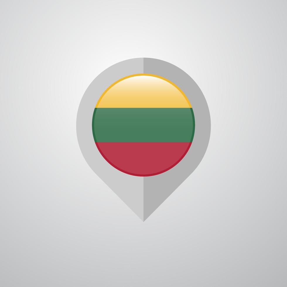 Map Navigation pointer with Lithuania flag design vector