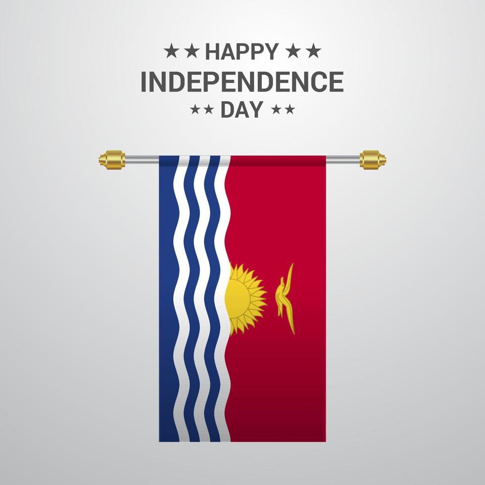 Kiribati Independence day hanging flag background vector