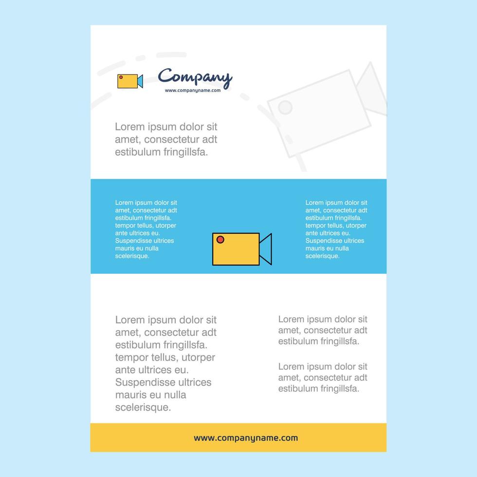 Template layout for Camcoder comany profile annual report presentations leaflet Brochure Vector Background