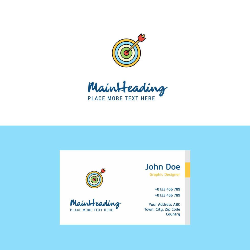 Flat Dart game Logo and Visiting Card Template Busienss Concept Logo Design vector