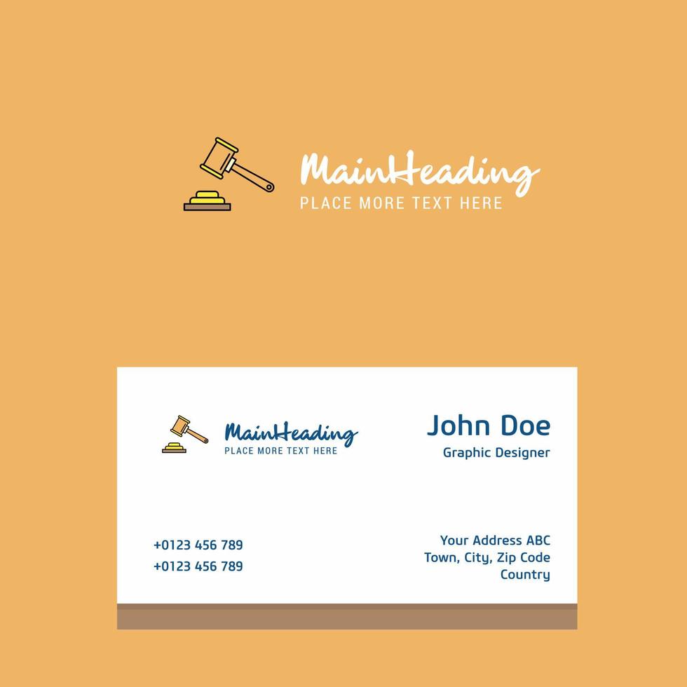 Hammer logo Design with business card template Elegant corporate identity Vector