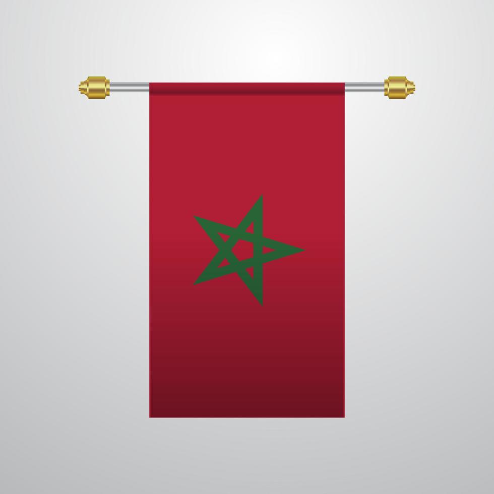 Morocco hanging Flag vector
