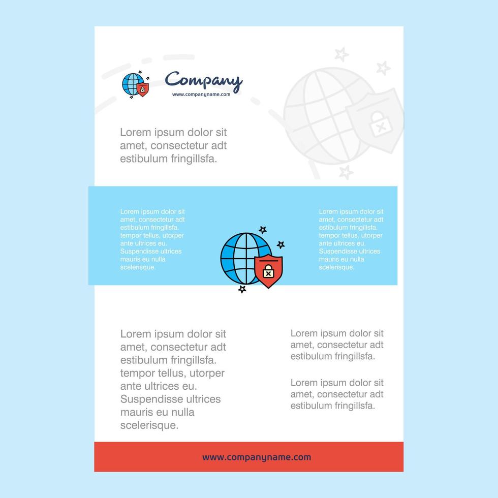 Template layout for Protected internet comany profile annual report presentations leaflet Brochure Vector Background